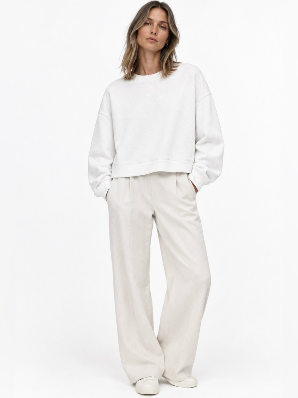 VINCE Boxy Relaxed Crew Sweatshirt